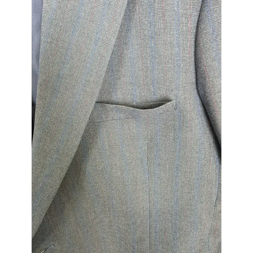Vintage Farah Gray Pin Striped 2 Button Wool Blend Blazer 44R Sport Coat Jacket